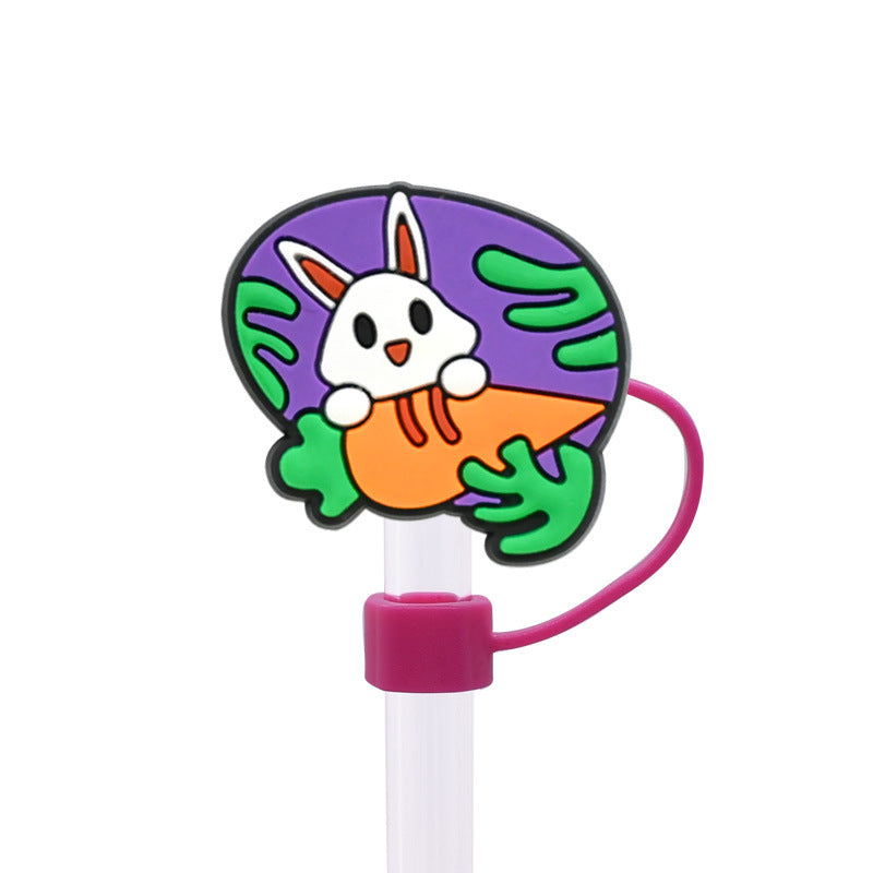 Wholesale Random 100pcs Easter Straw Cover 10MM Straw Tube Cap