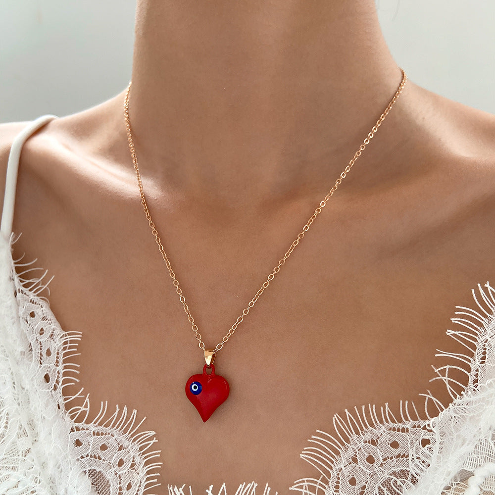 Wholesale Devil's Eye Necklace Creative Blue Eyes Diamond-encrusted Necklace