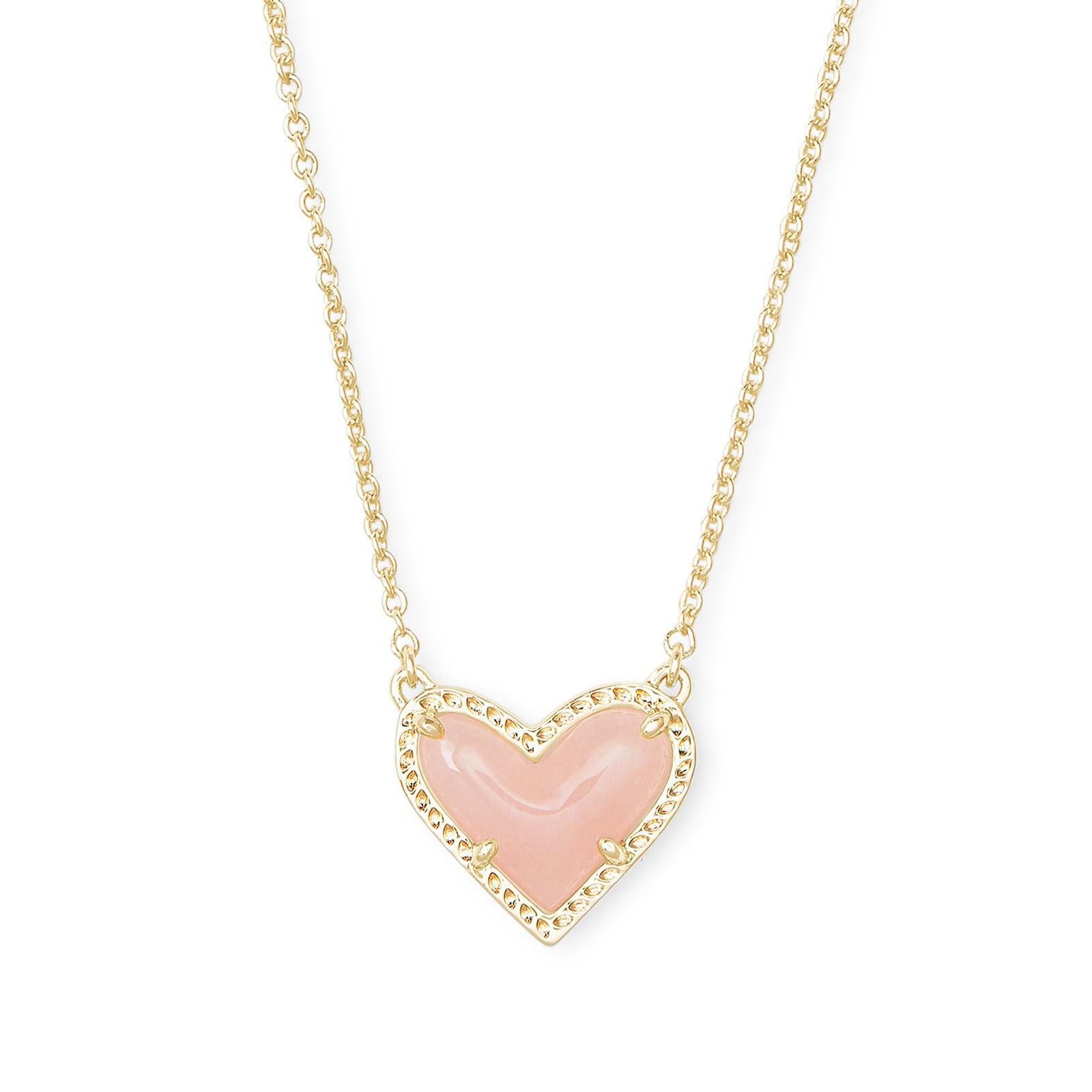 Wholesale  Heart Shaped Necklace  Adjustable Peach Heart Natural Stone  Accessories
