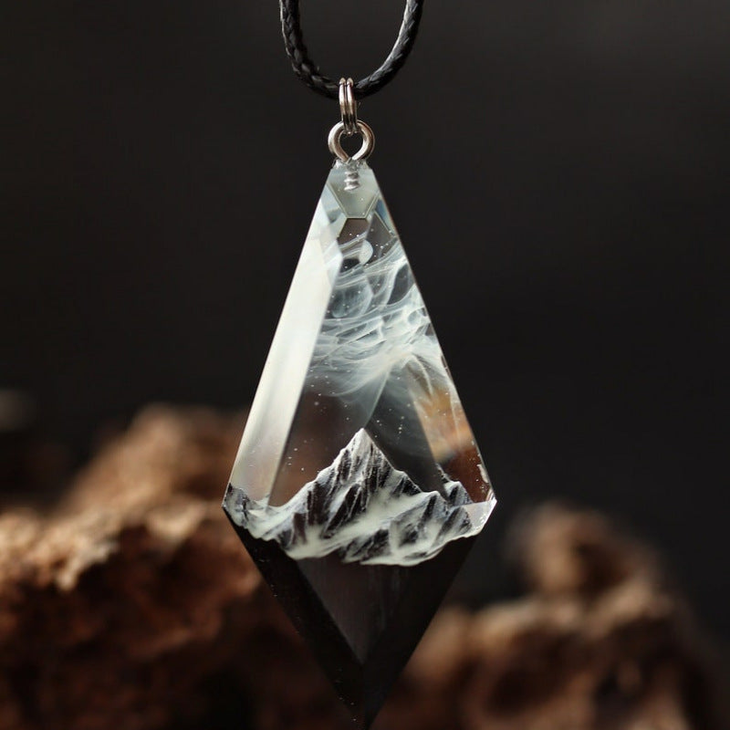 Wholesale Snow Mountain  Resin Luminous Necklace