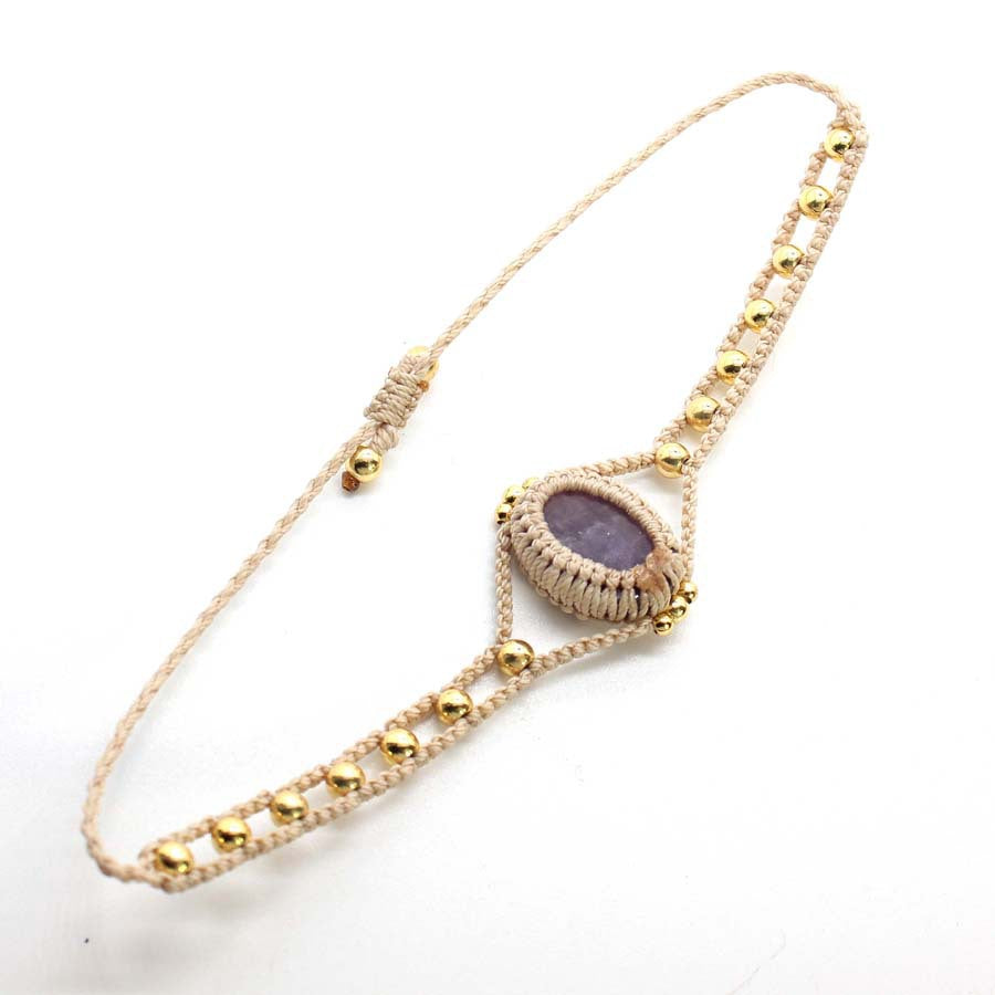 Wholesale Amethyst Crystal Bead Handwoven Angel Eye Bracelet New Chinese Style Adjustable Unisex Jewelry Accessory Boutique Gift