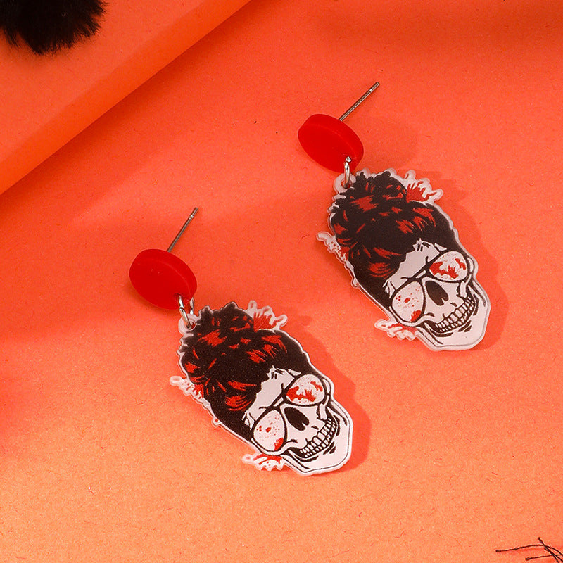 Wholesale Halloween Dark Horror Skull Handprint Earrings ACC-ES-Haoc007