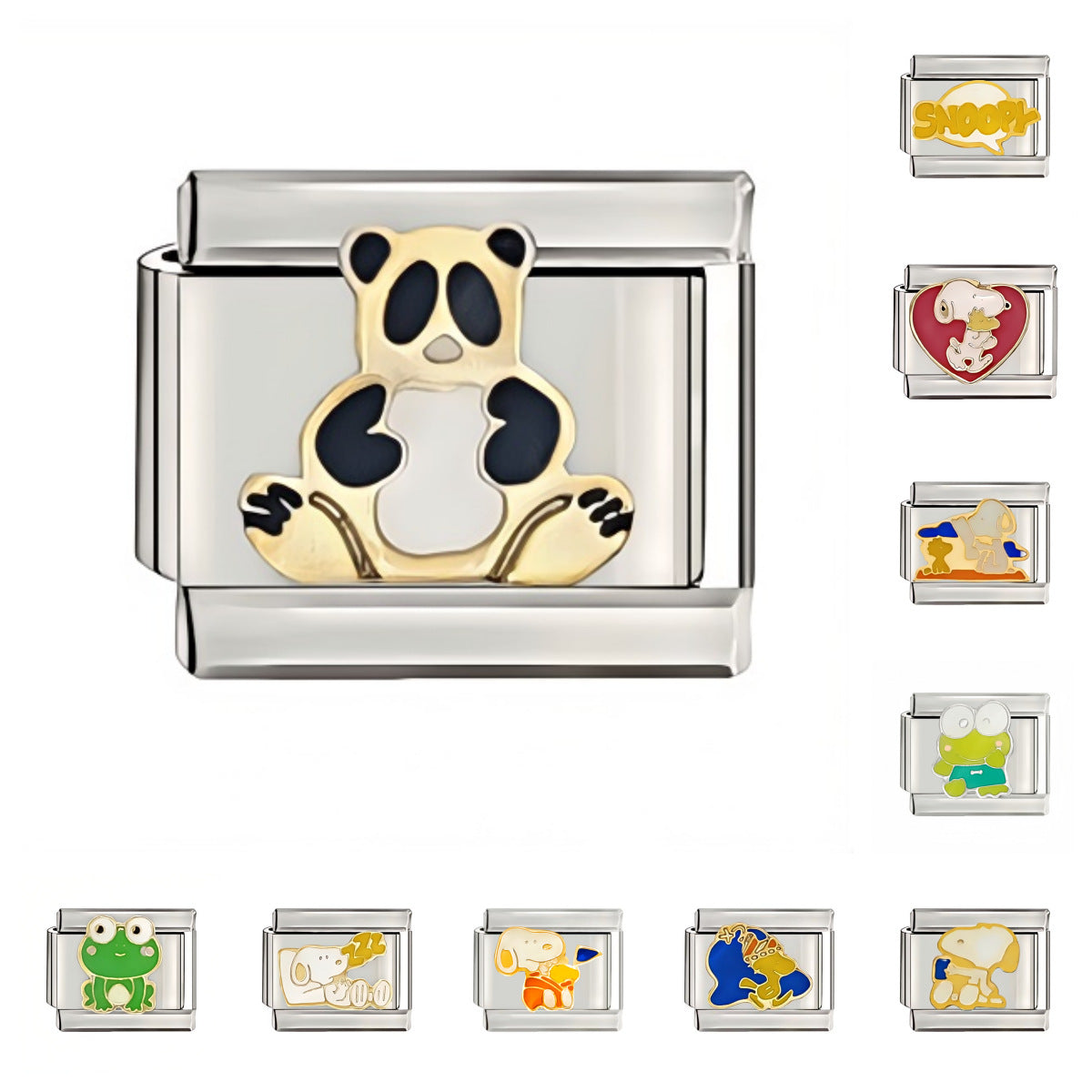 Wholesale  Italian Charm Starter Bracelets DIY square Single Section Creative Stainless Steel Composable Bracelet