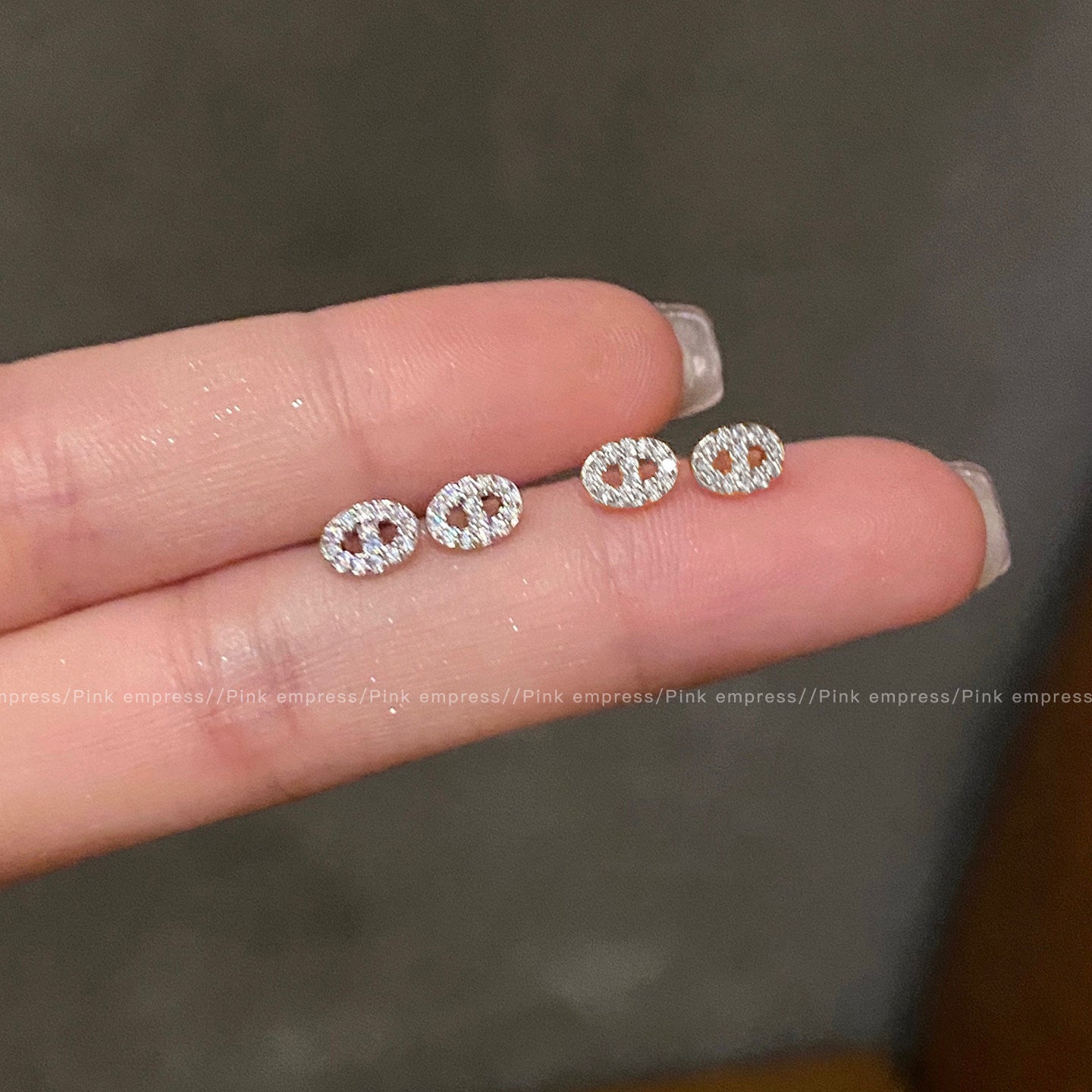 Wholesale Geometric Oval Rhinestone Ear Studs Fashion Accessory Party Wear Jewelry Gift