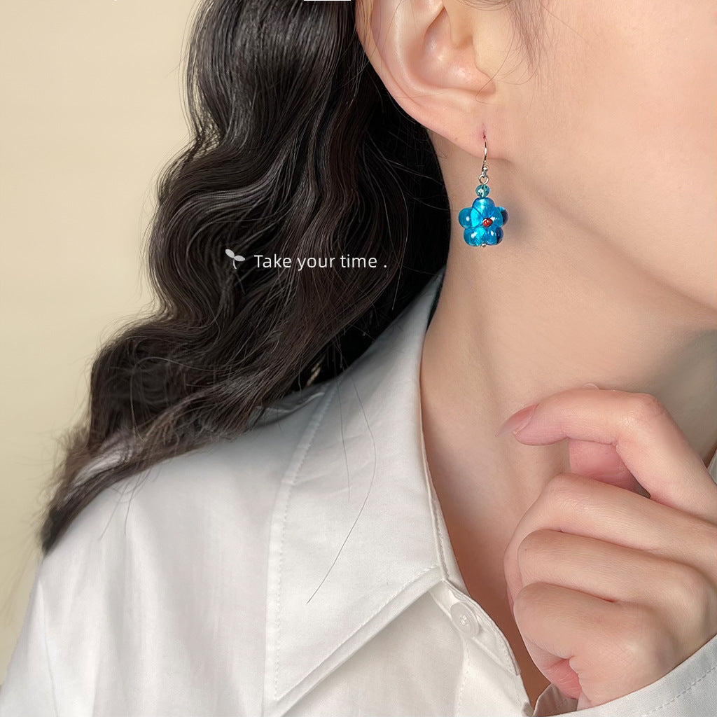 Wholesale hoop blue earring