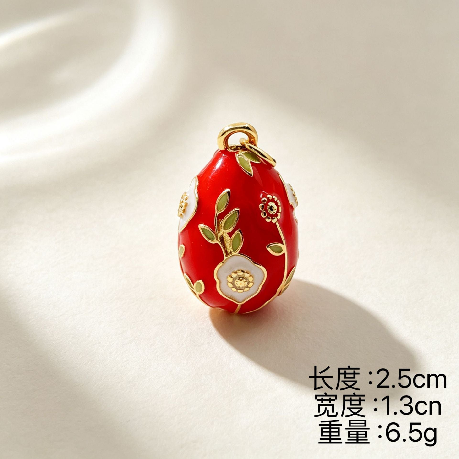 Wholesale Sweet Cool Wind Easter Egg Pendant Necklace,  Gold-Plated Copper Enamel Flower Jewelry,  Fashion Accessory Gift