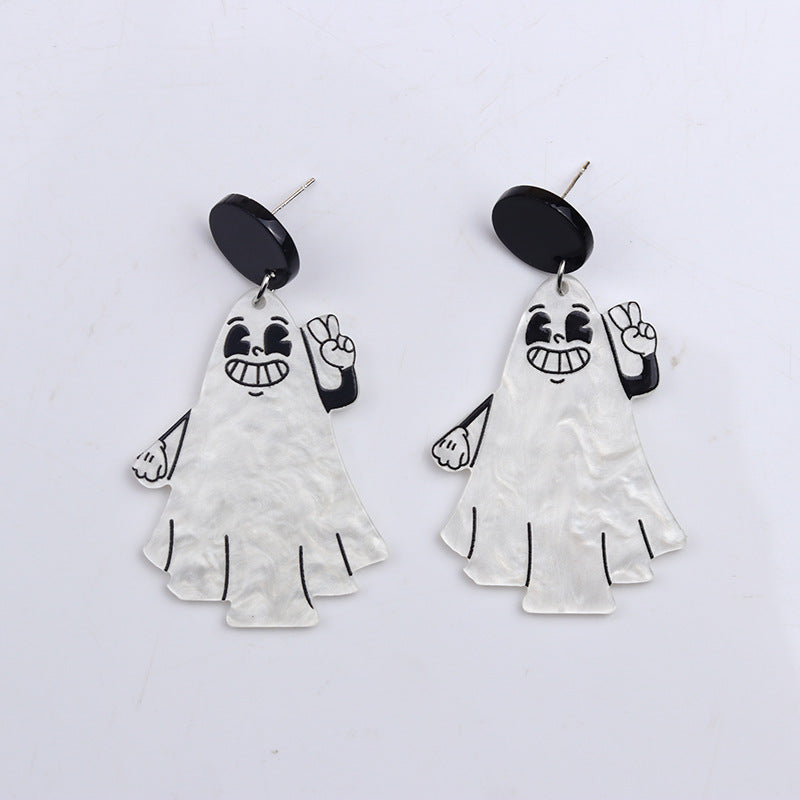 Wholesale  Acrylic Magic Wand Ghost Skull Scissors Earrings