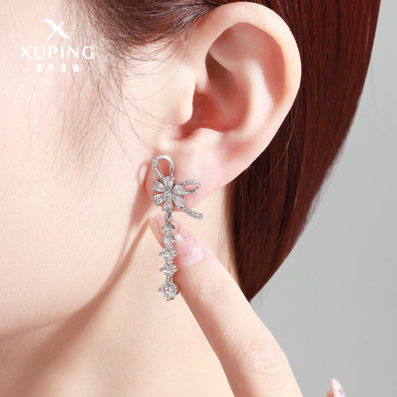 Wholesale  Bow Tassel Earrings Light Luxury  Earrings