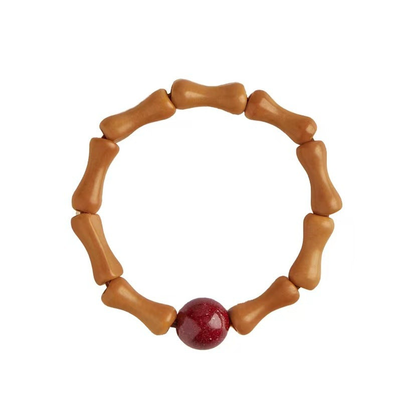 Wholesale New Chinese Style Bamboo Knot Wood Ring for Women - Niche Design Jewelry Accessory Gift