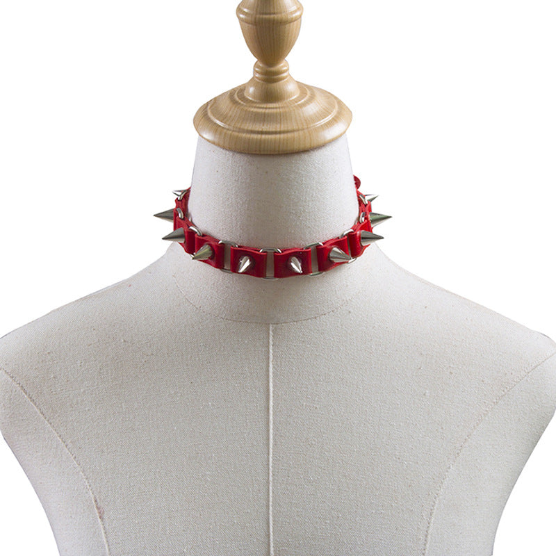 Wholesale Spiked Rivet Collar Punk Clavicle Chain Choker Necklace ACC-NE-Jinl005