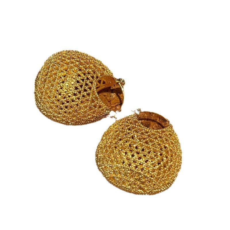 Wholesale 24K gold plated mesh earrings