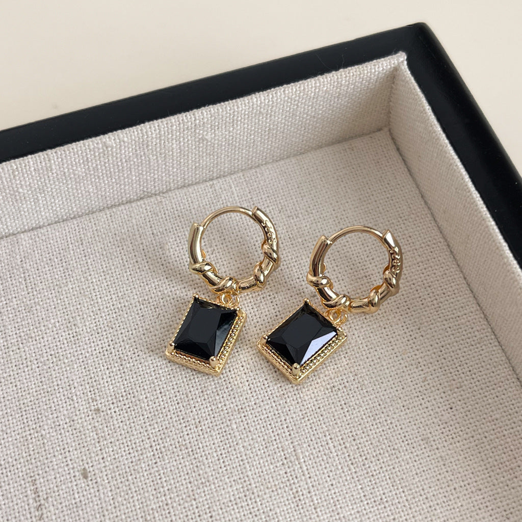 Wholesale  Black Oil Drop Earrings