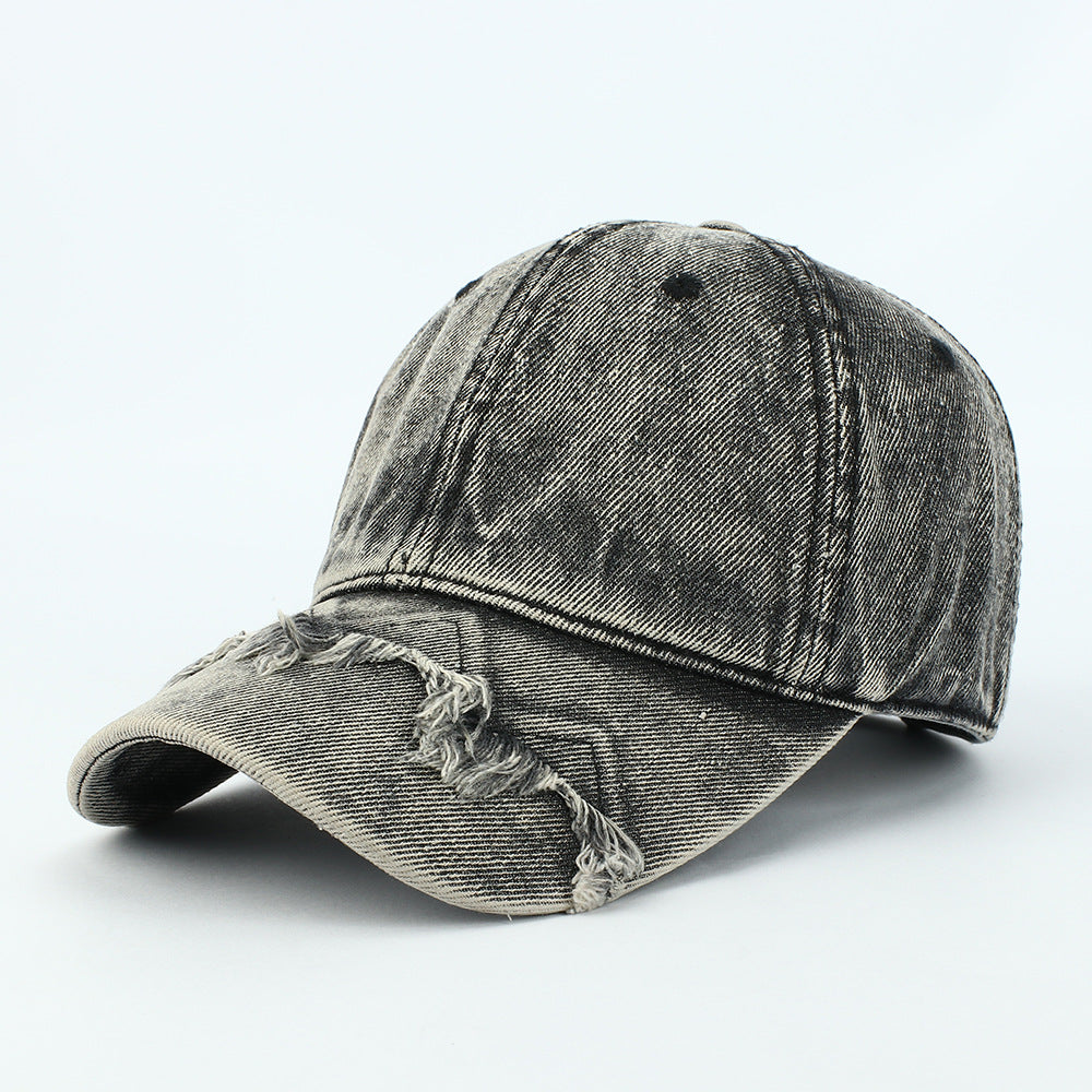 Wholesale Vintage Raw Edge Washed Distressed Denim Baseball Cap ACC-HT-RongZhao021