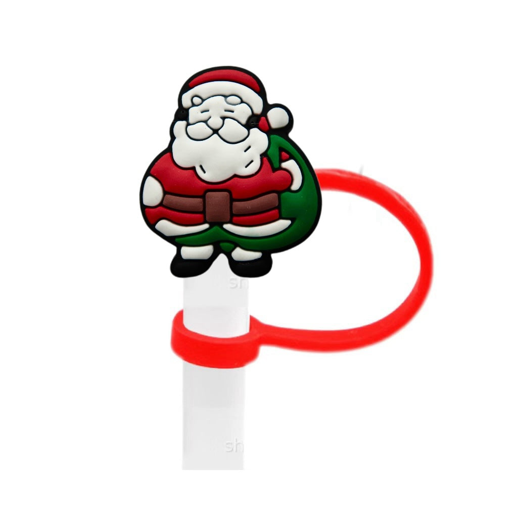 Wholesale 10pcs Christmas theme ideas 8/ 10mm Straw Cover Straw Tube Cap