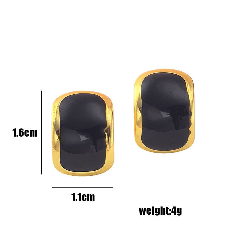 Wholesale Stainless steel colored drip earrings