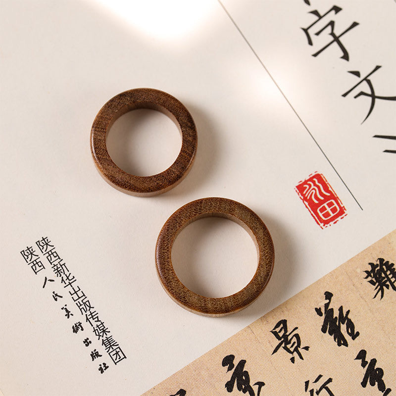 Wholesale Green Sandalwood Flat Plain Ring