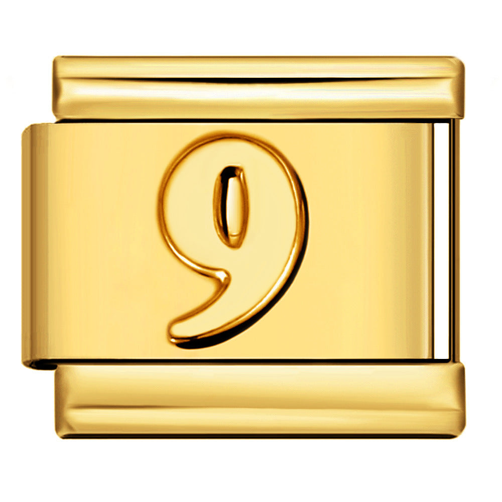 Wholesale Italian titanium steel gold module Charms