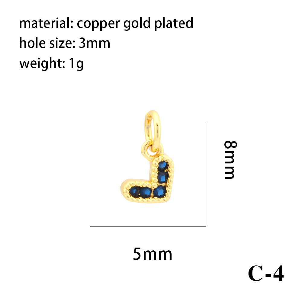 Wholesale 18K gold-plated color-preserving micro-inlaid zirconium heart-shaped pendant