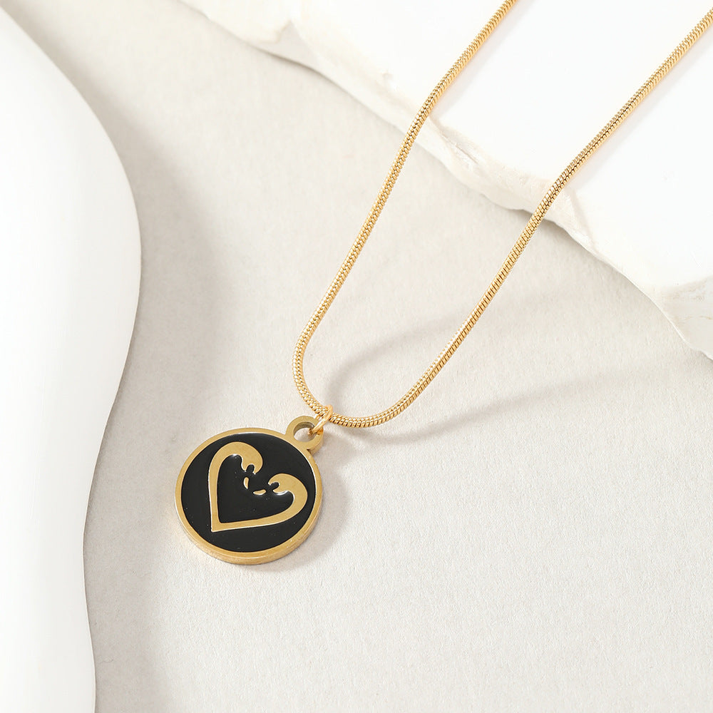 Wholesale Stainless Steel Dopamine Oil Drop Candy Color Butterfly Flower Necklaces ACC-NE-WangG005