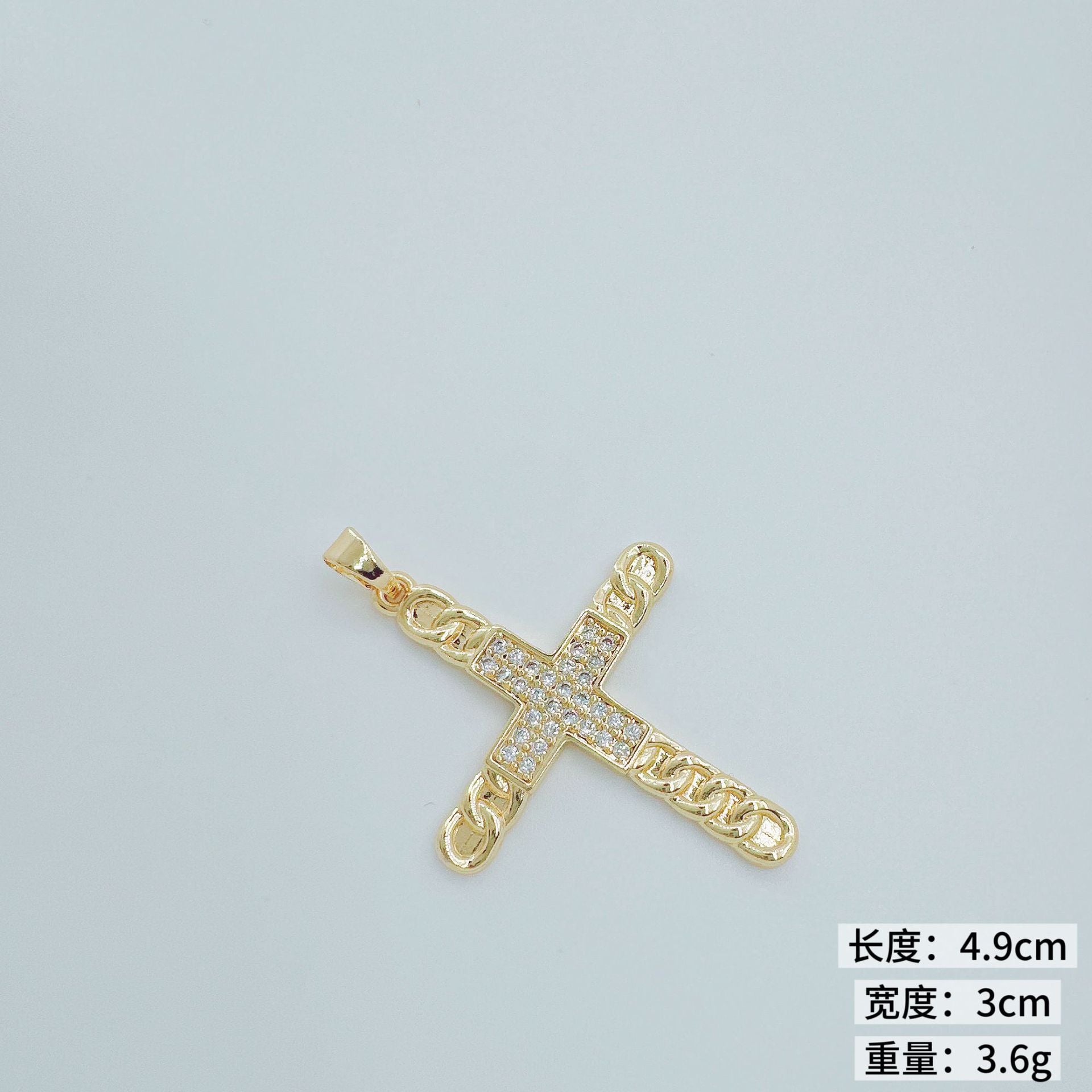 Wholesale Copper Fashion Cross Pendant Necklace with Rhinestones - Chic Jewelry Accessory for Women Boutique Resale