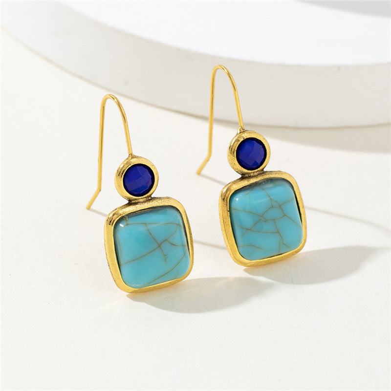Wholesale Geometric square alloy earrings