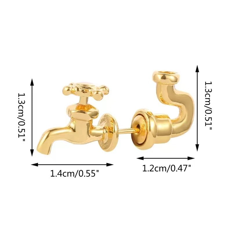 Wholesale  fashion exaggerated three-color faucet earrings  personality detachable earrings
