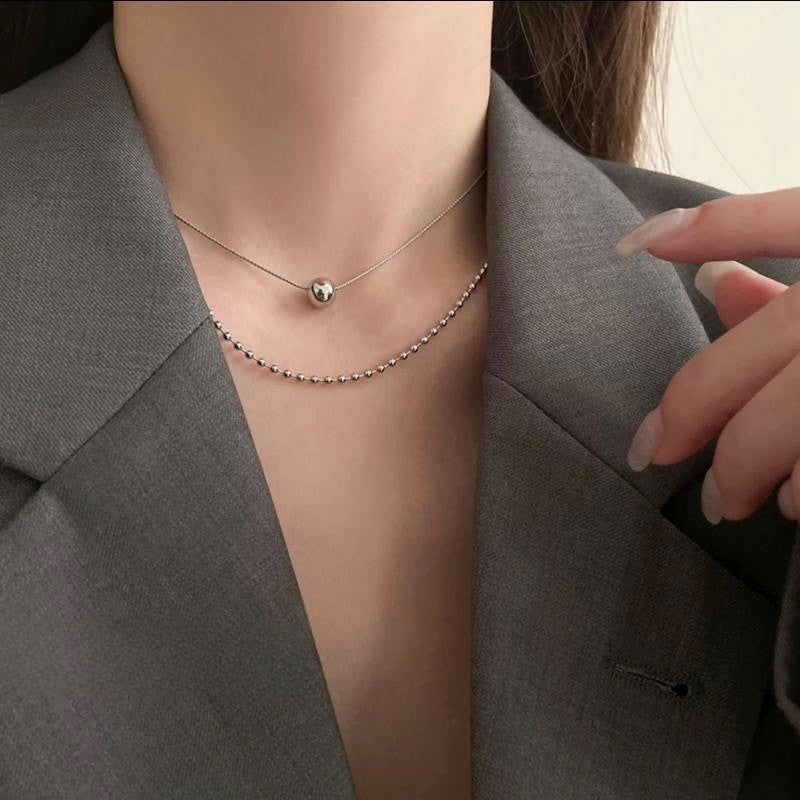 Wholesale  double-layer stacked necklace female clavicle chain
