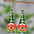 Wholesale St Patrick's Day dwarf beer round drop pendant PU  double-sided earrings