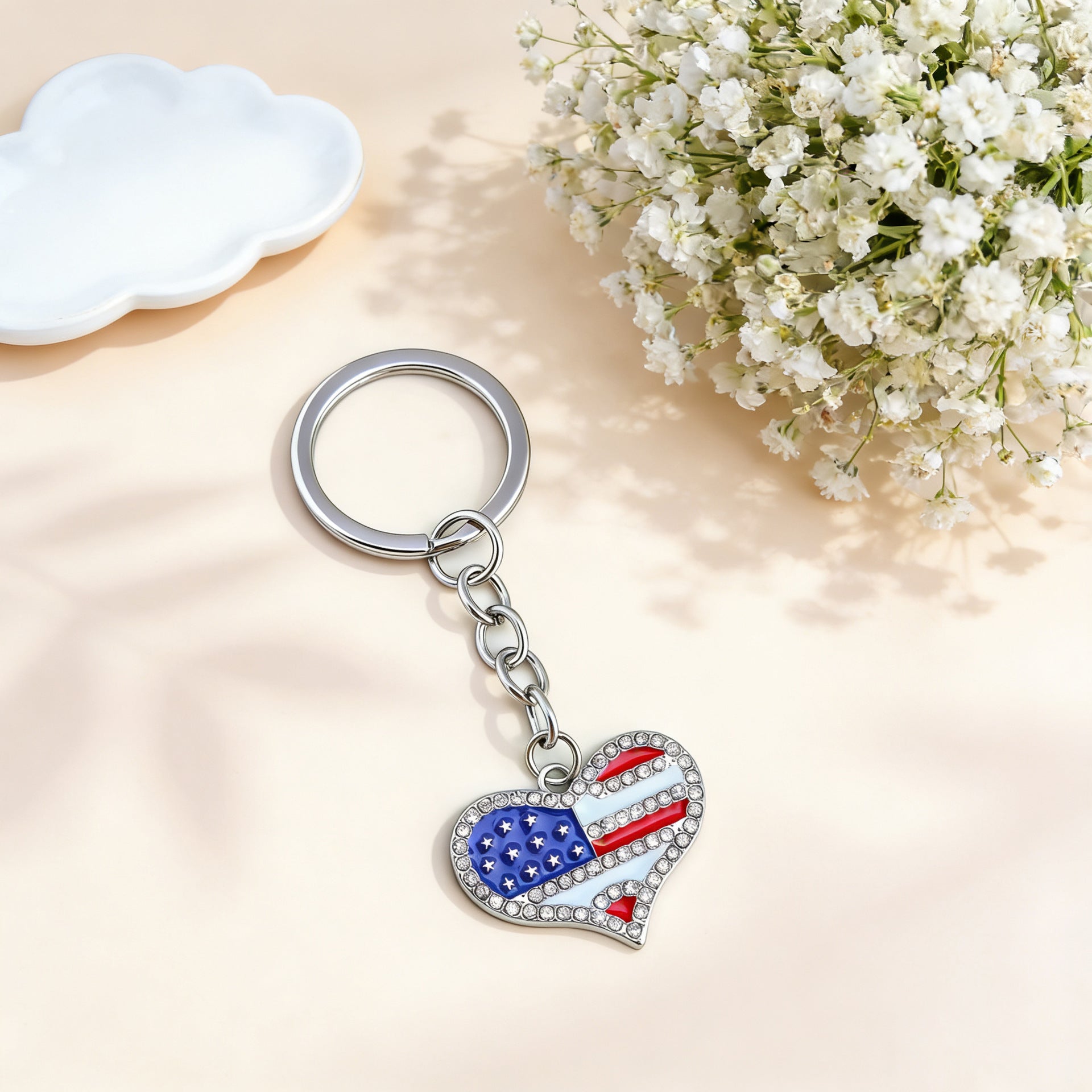 Wholesale American Independence Day Shiny Letter Keychain