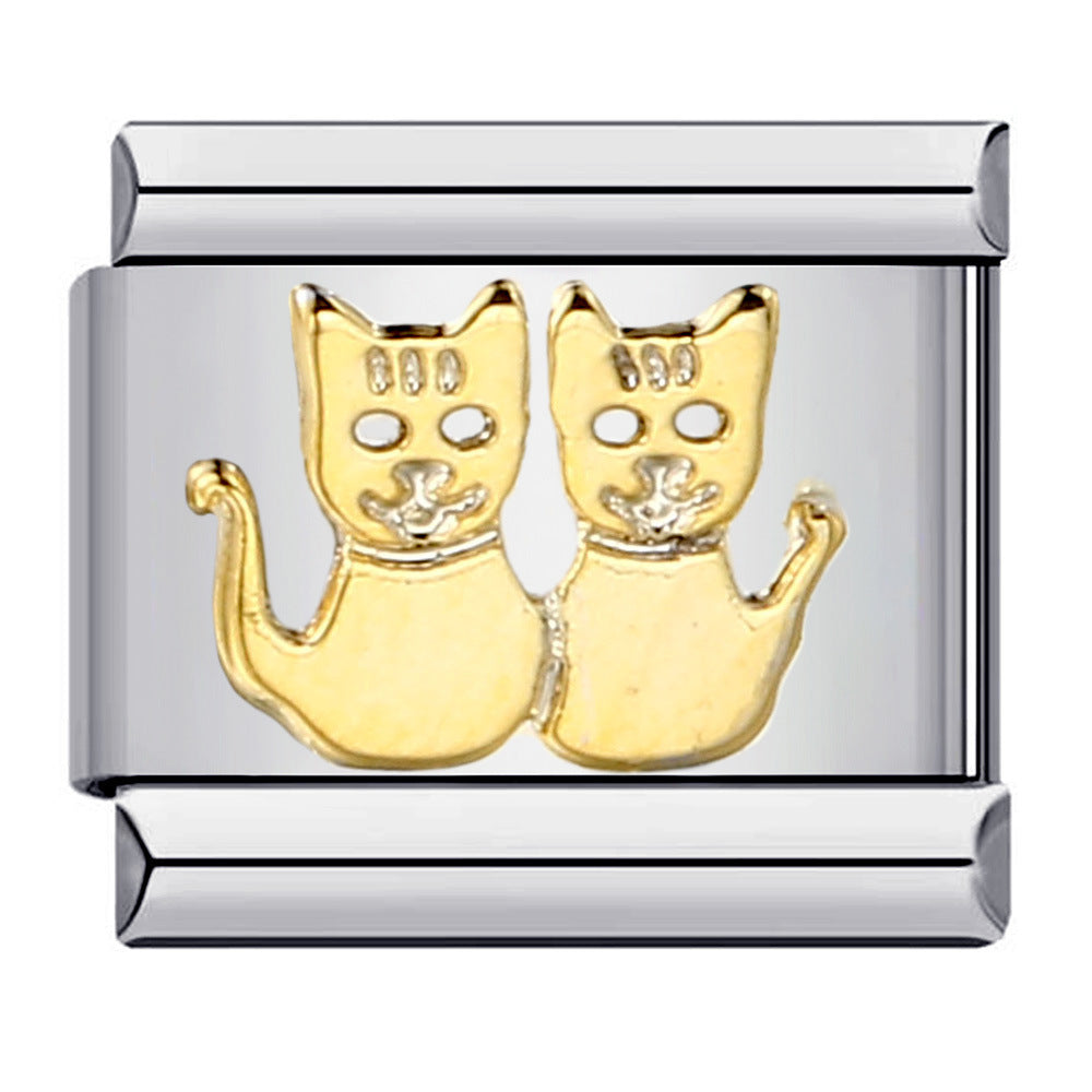 Wholesale Italian Charm Bracelet 9mm DIY Splicing Removable Cute Animal Stainless Steel Composable Bracelet