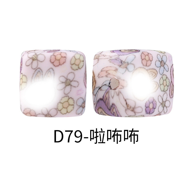Wholesale Random 100pcs Cube Focal Beads DIY Bead Accessories