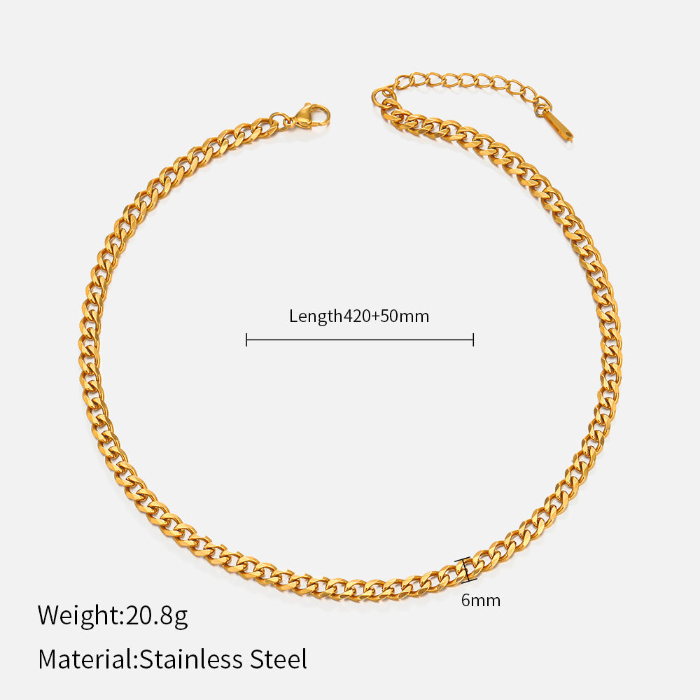Wholesale Cuban Gold-Plated Stainless Steel Necklace