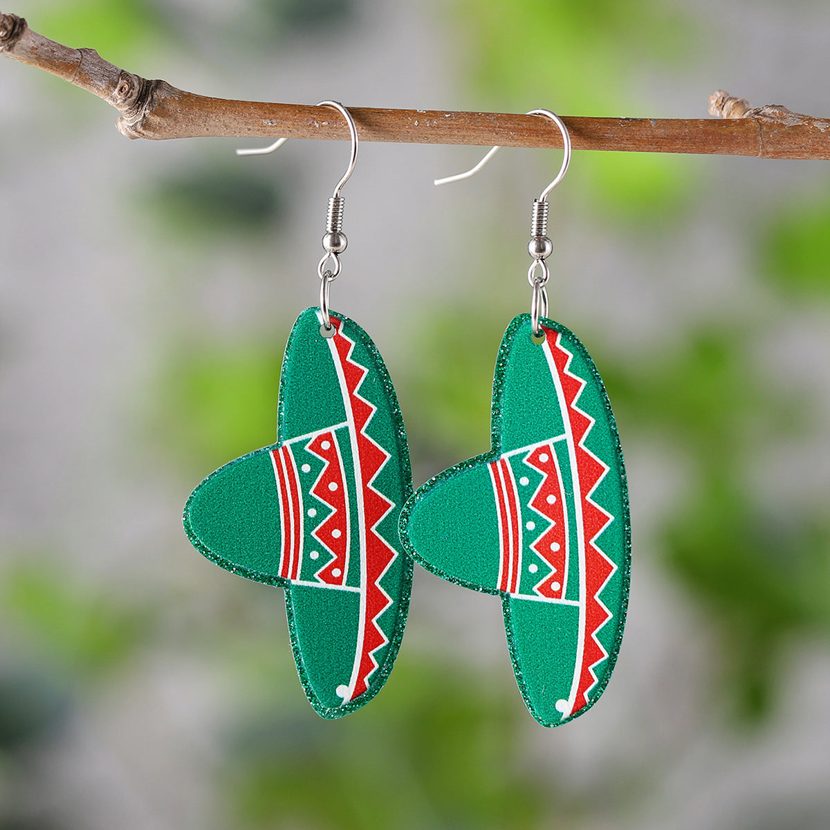 Wholesale Mexican Sombrero Tequila Cactus Acrylic Earrings