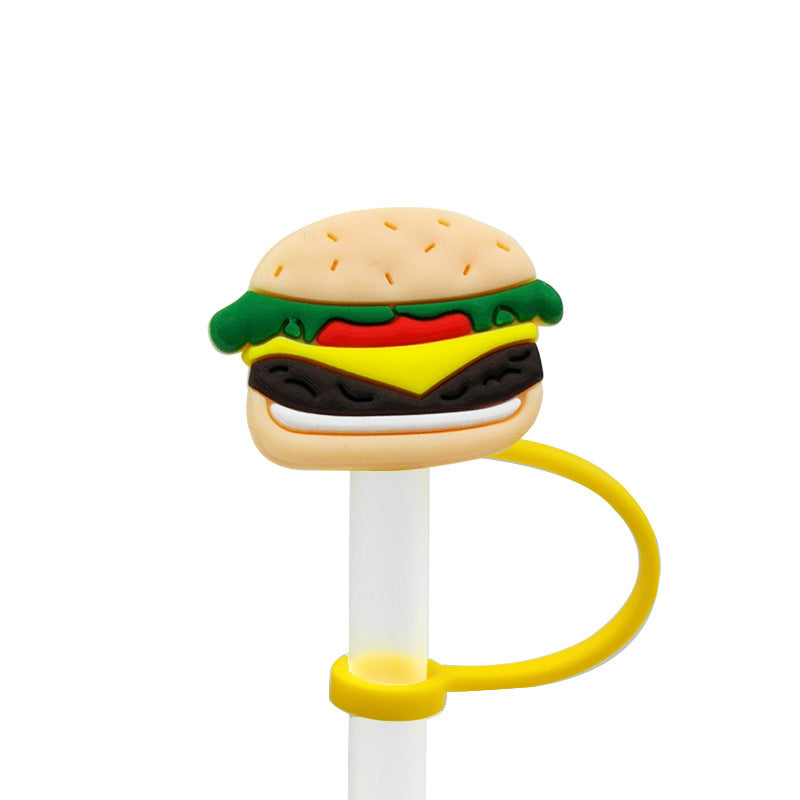 Wholesale 20PCS 7-8mm Cartoon Food and Beverage Silicone Straw Tube Cap Straw Decoration