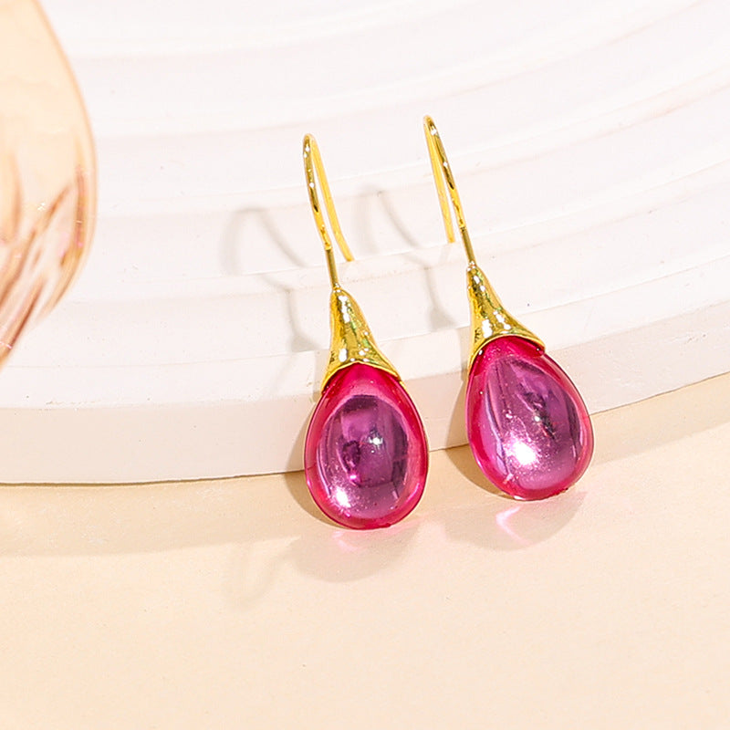Wholesale  Drop-shaped Inlaid Cat's Eye Earrings