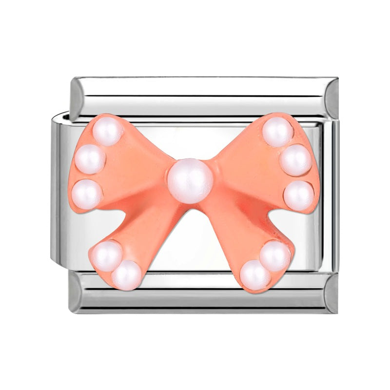 Wholesale Italian Charm Bracelet 9mm DIY Splicing Bow Stainless Steel Composable Bracelet