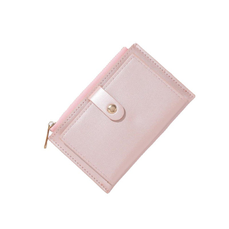 Wholesale Women S Multifunctional Card Holder And Coin Purse Solid Color PU Leather Sweet Chic Style For Everyday Use