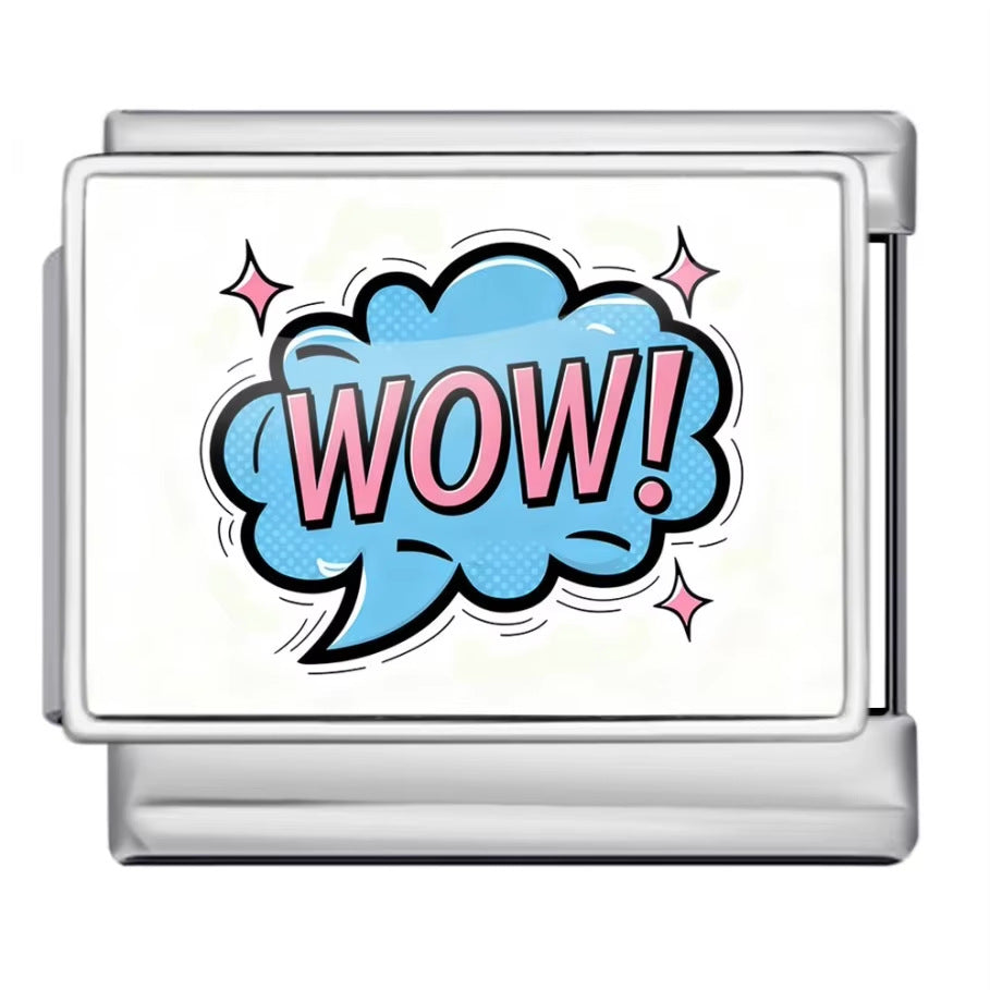 Wholesale italian Charm Bracelet 9mm DIY Colorful English Series Creative Stainless Steel Composable Bracelet