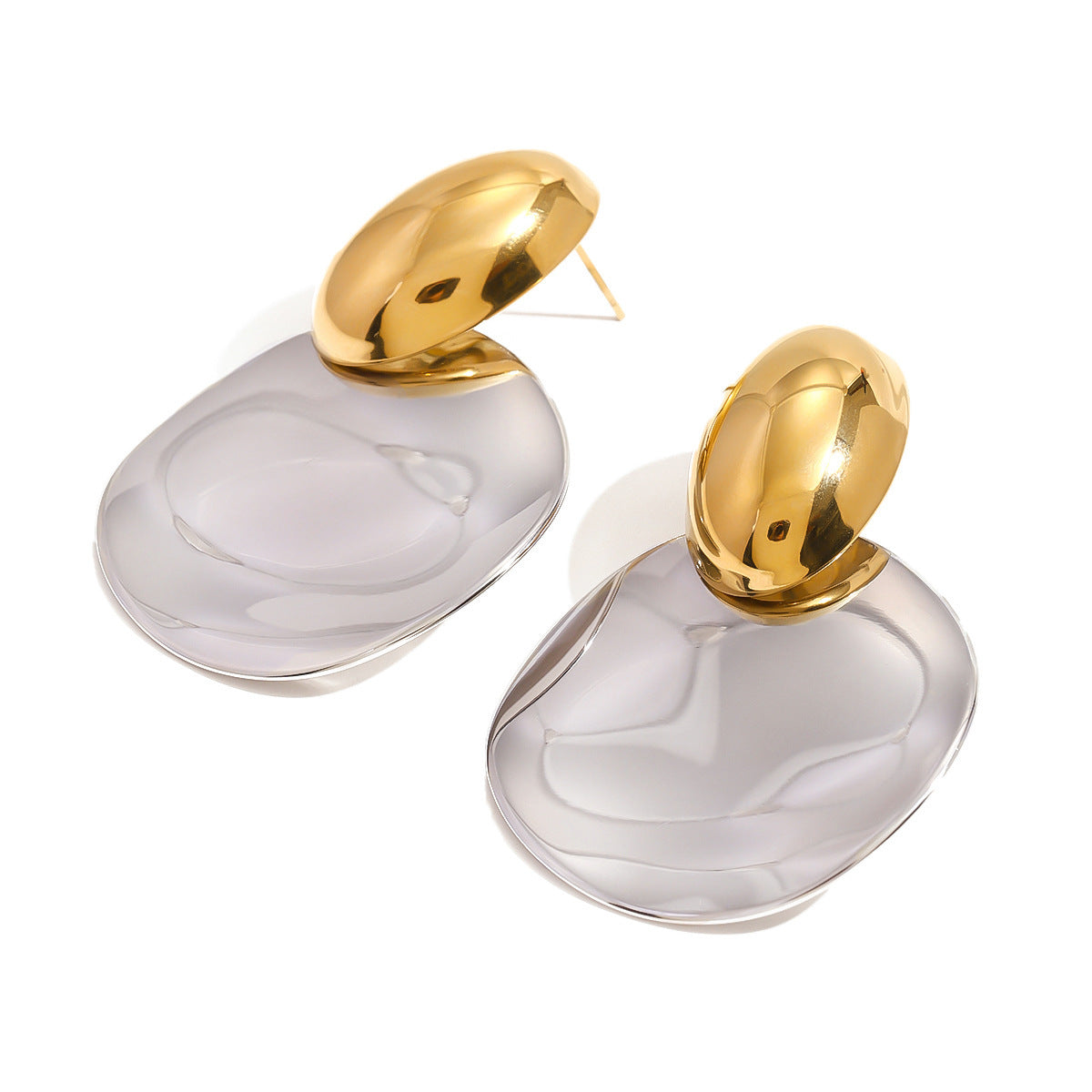 Wholesale  stainless steel color matching exaggerated earrings