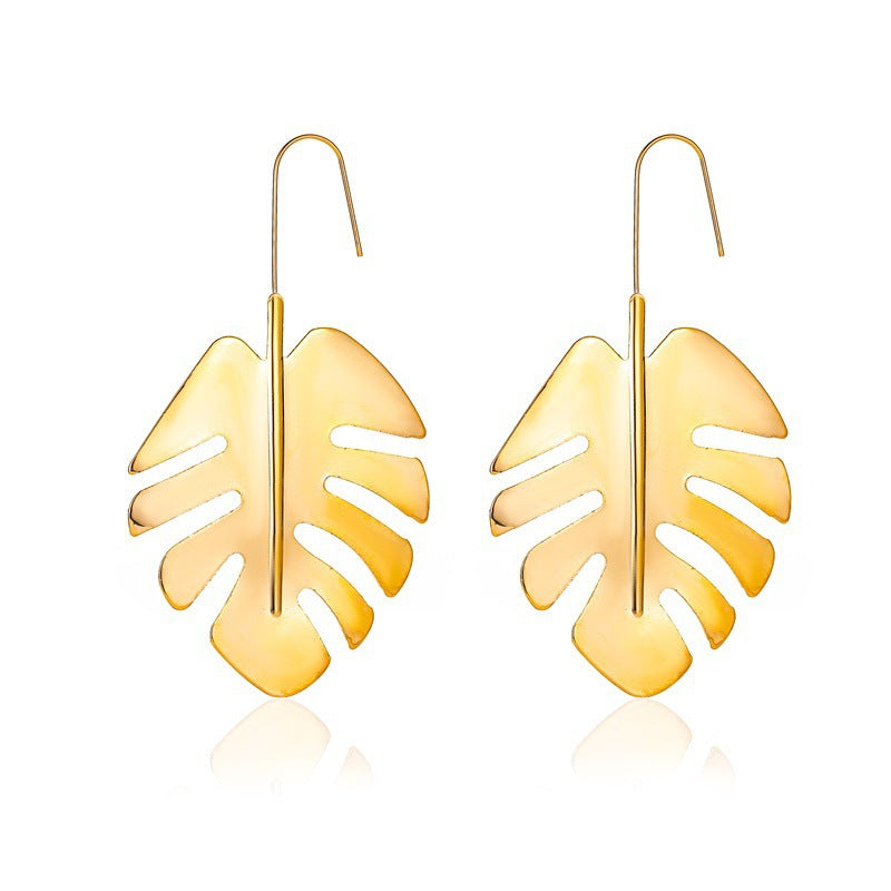 Wholesale  simple leaf ear clip earrings
