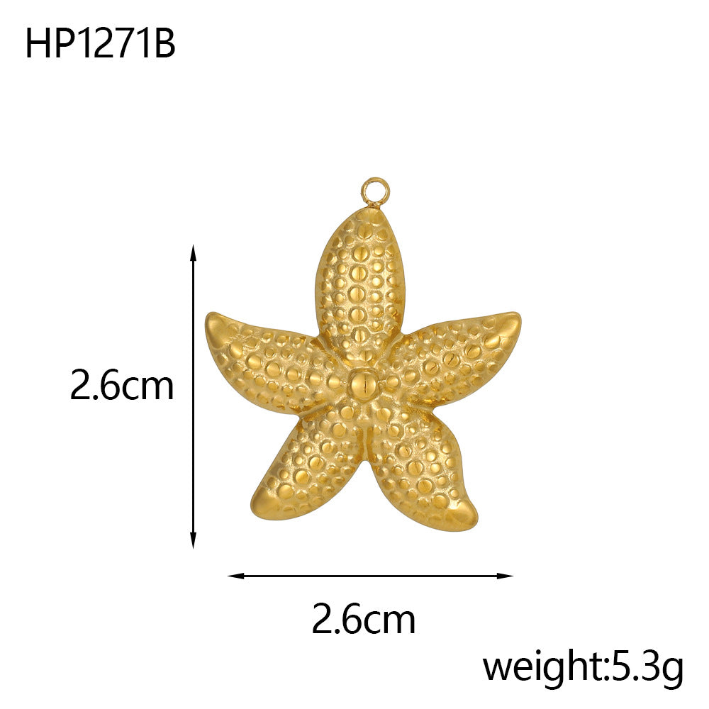 Wholesale Marine elements Stainless steel starfish tropical fish marine life pendant