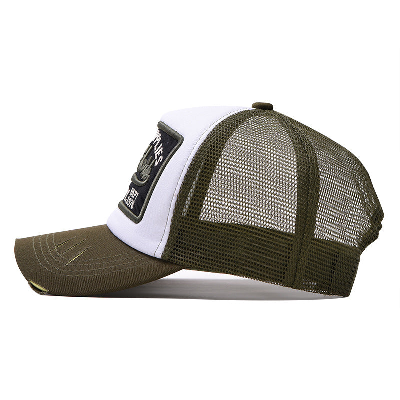 Wholesale Trendy 3D Embroidery New York Baseball Cap Cotton Mesh Patchwork For Men Summer