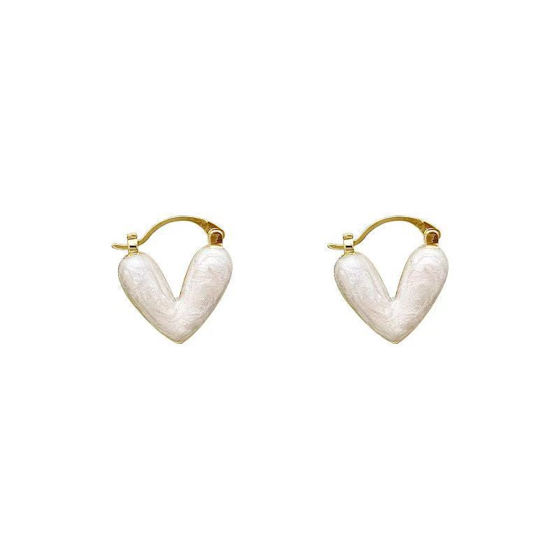 Wholesale Heart Shape Drip Glaze Earrings,  Alloy Ear Studs for Women,  Trendy Love Ear Cuff,  Everyday Wear or Gift