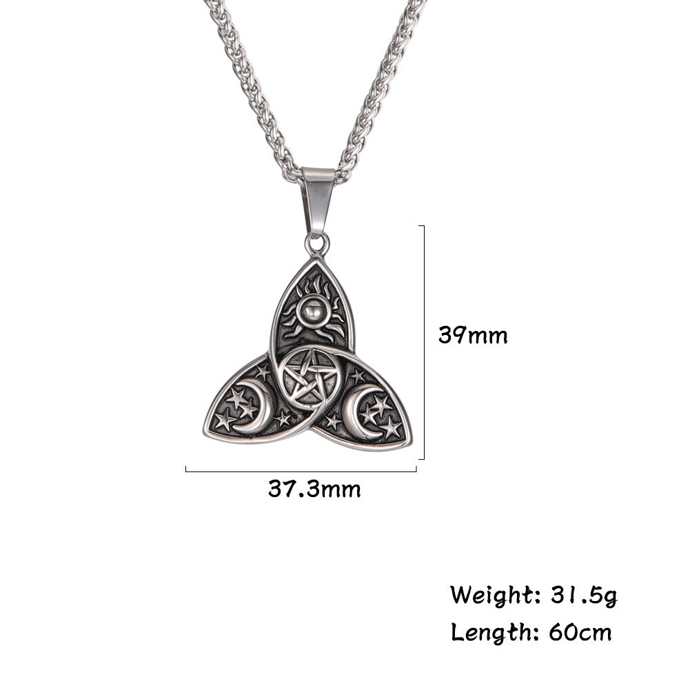 Wholesale  Sun Star Moon stainless steel pendant creative  necklace