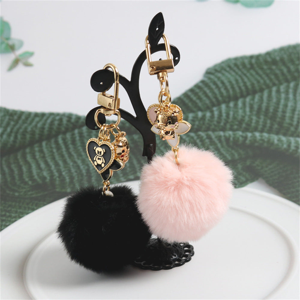 Wholesale Heart Bear Fur Ball Keychain Creative Pom Pom ACC-KC-KaWu005