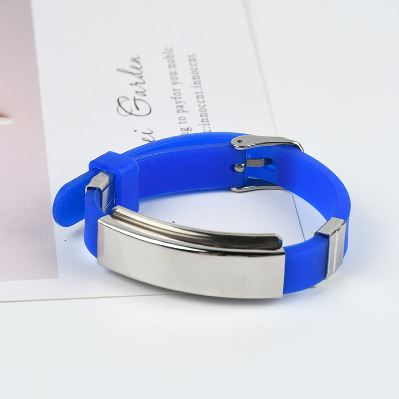 Wholesale Stainless Steel Silicone Bracelet