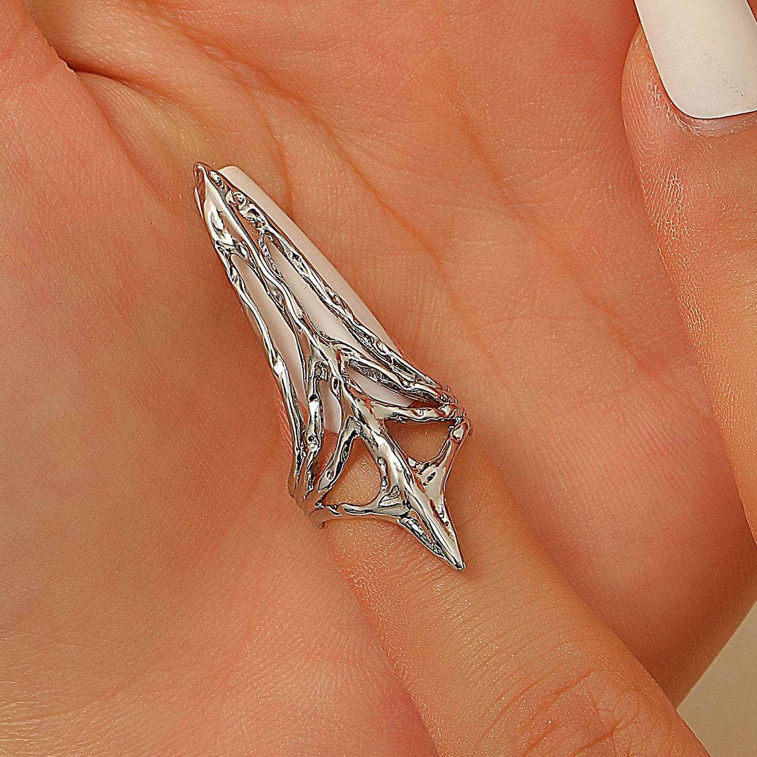 Wholesale Minimalist Nail Set Skeleton Ring