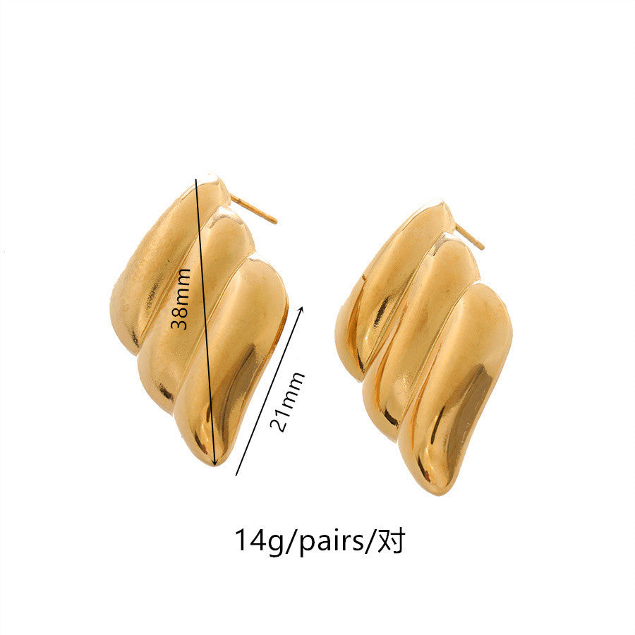 Wholesale Titanium Steel Earrings 18k Gold Plated Earrings Geometric Earrings ACC-ES-TaiYu001