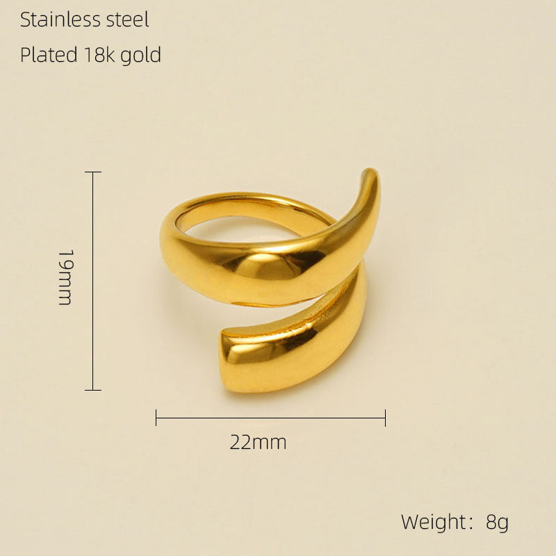 Wholesale stainless steel 18k mirror opening ring
