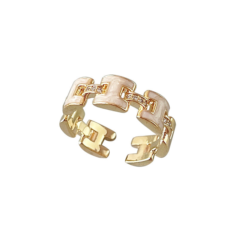 Wholesale flower ring love water drop open ring ACC-RS-Mengx001